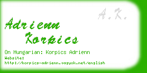 adrienn korpics business card